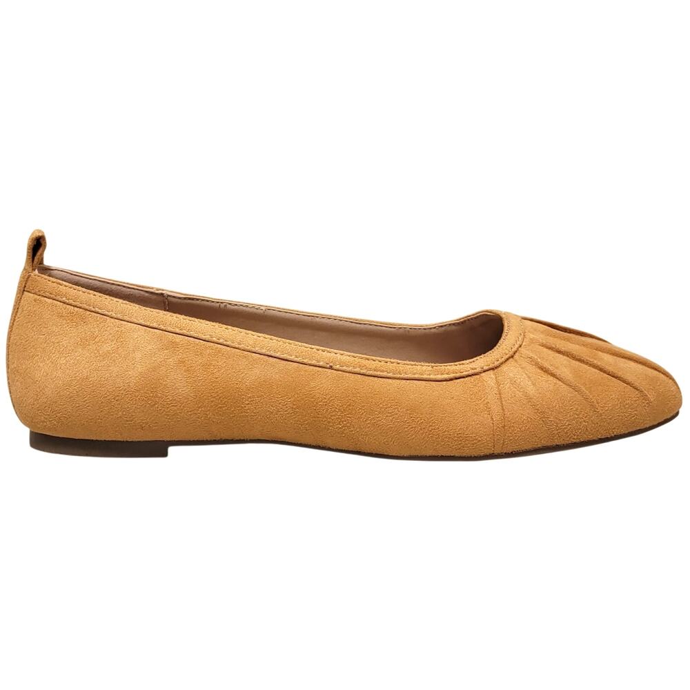 Journee Collection Women Tannya Ruched Ballet Flats Size US 9.5M Tan Faux Suede - Picture 2 of 5